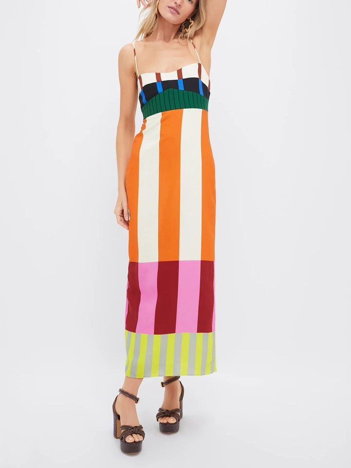 Norisse - Vestido veraniego a rayas de tacto suave