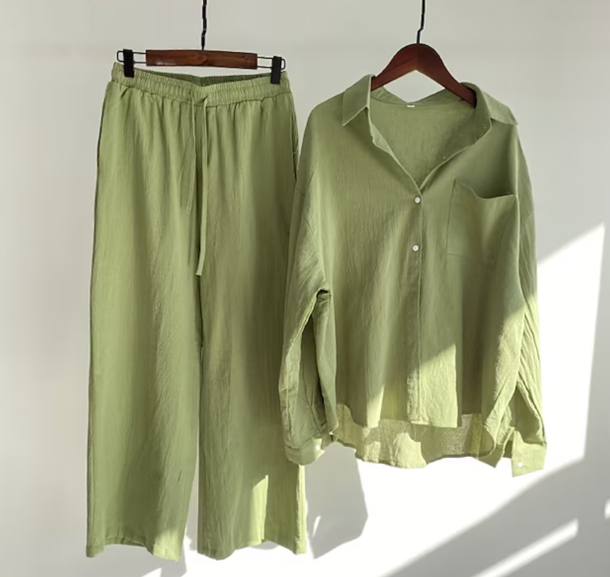 Kairi - Conjunto de blusa oversize y pantalón palazzo