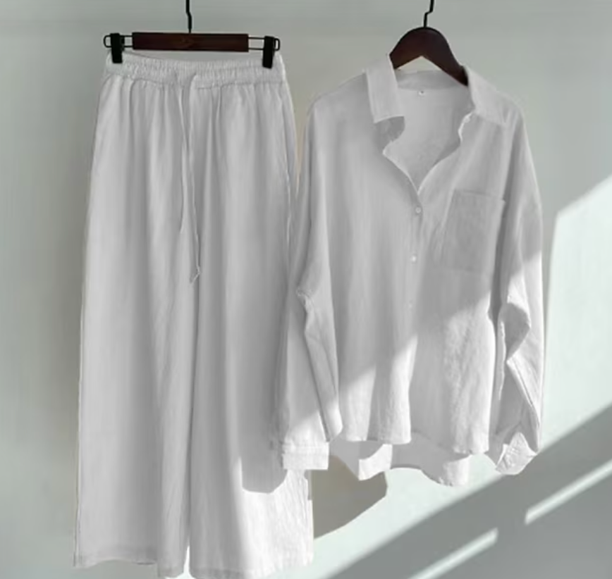 Kairi - Conjunto de blusa oversize y pantalón palazzo