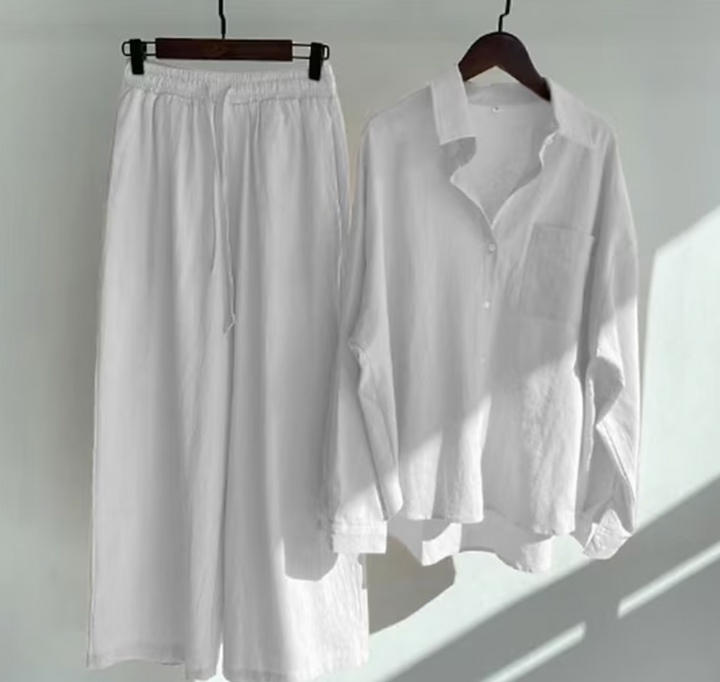 Kairi - Conjunto de blusa oversize y pantalón palazzo