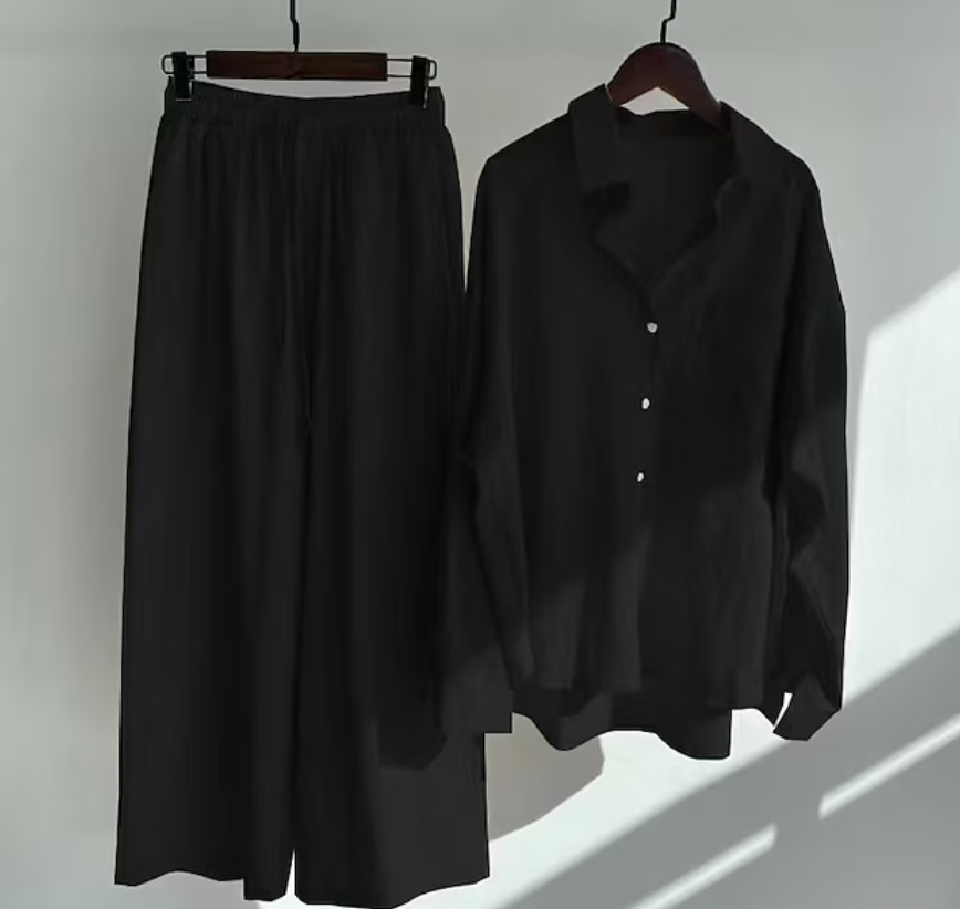 Kairi - Conjunto de blusa oversize y pantalón palazzo