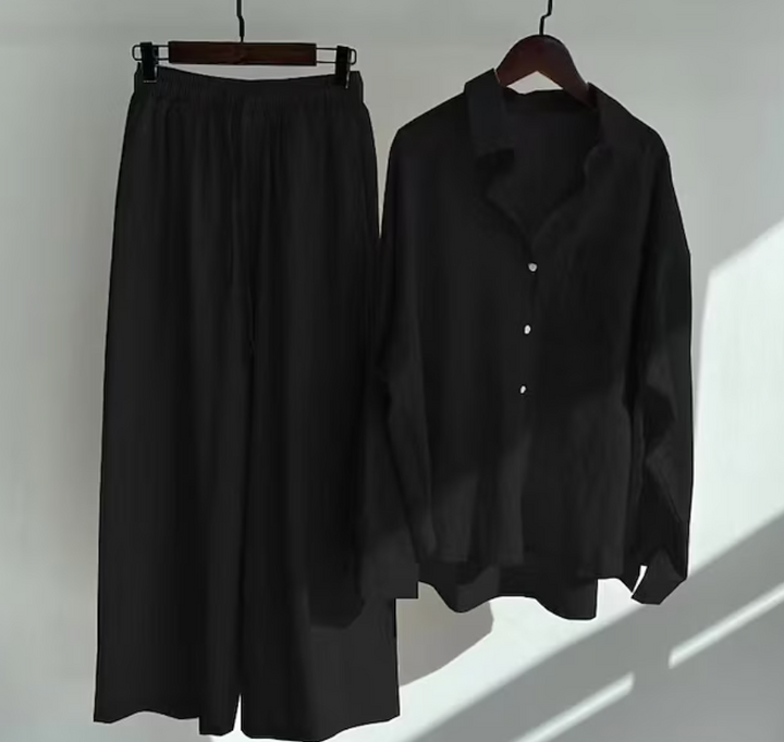 Kairi - Conjunto de blusa oversize y pantalón palazzo