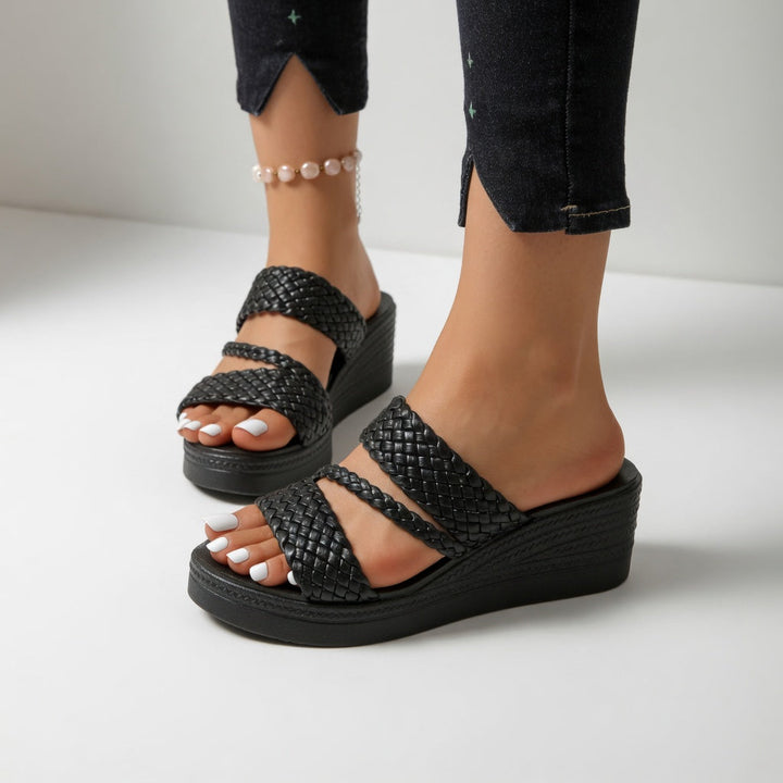 Whitley - Sandalias de plataforma trenzadas