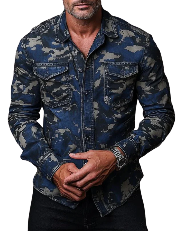 Cassiel - Camisa de camuflaje suave al tacto