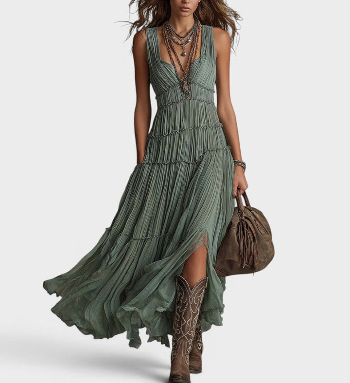Alexa - Vestido maxi boho de tacto suave