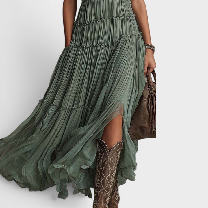 Alexa - Vestido maxi boho de tacto suave