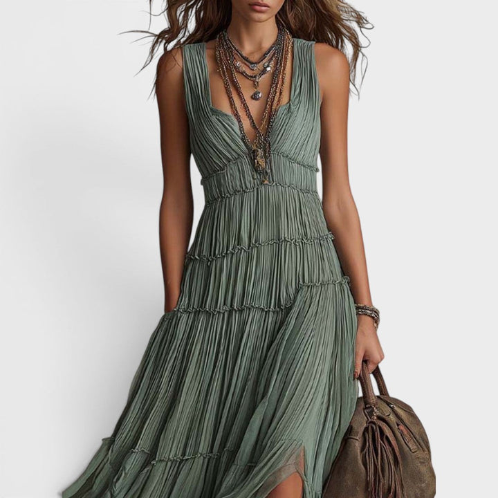 Alexa - Vestido maxi boho de tacto suave