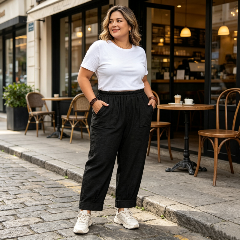 Perdita - Pantalones de pierna ancha de tacto suave
