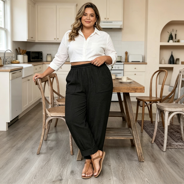 Perdita - Pantalones de pierna ancha de tacto suave