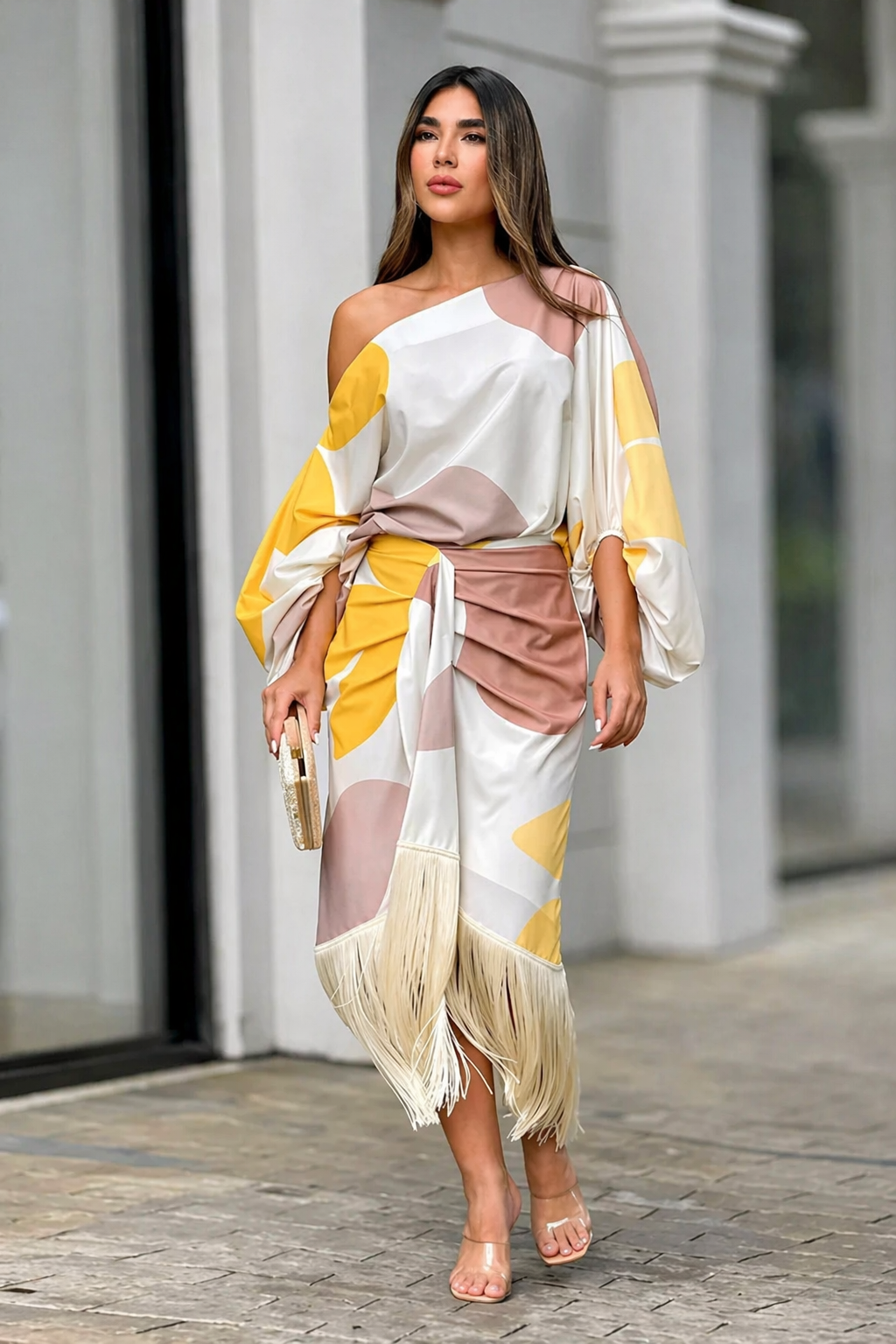 Saylor - Vestido con flecos de lujo