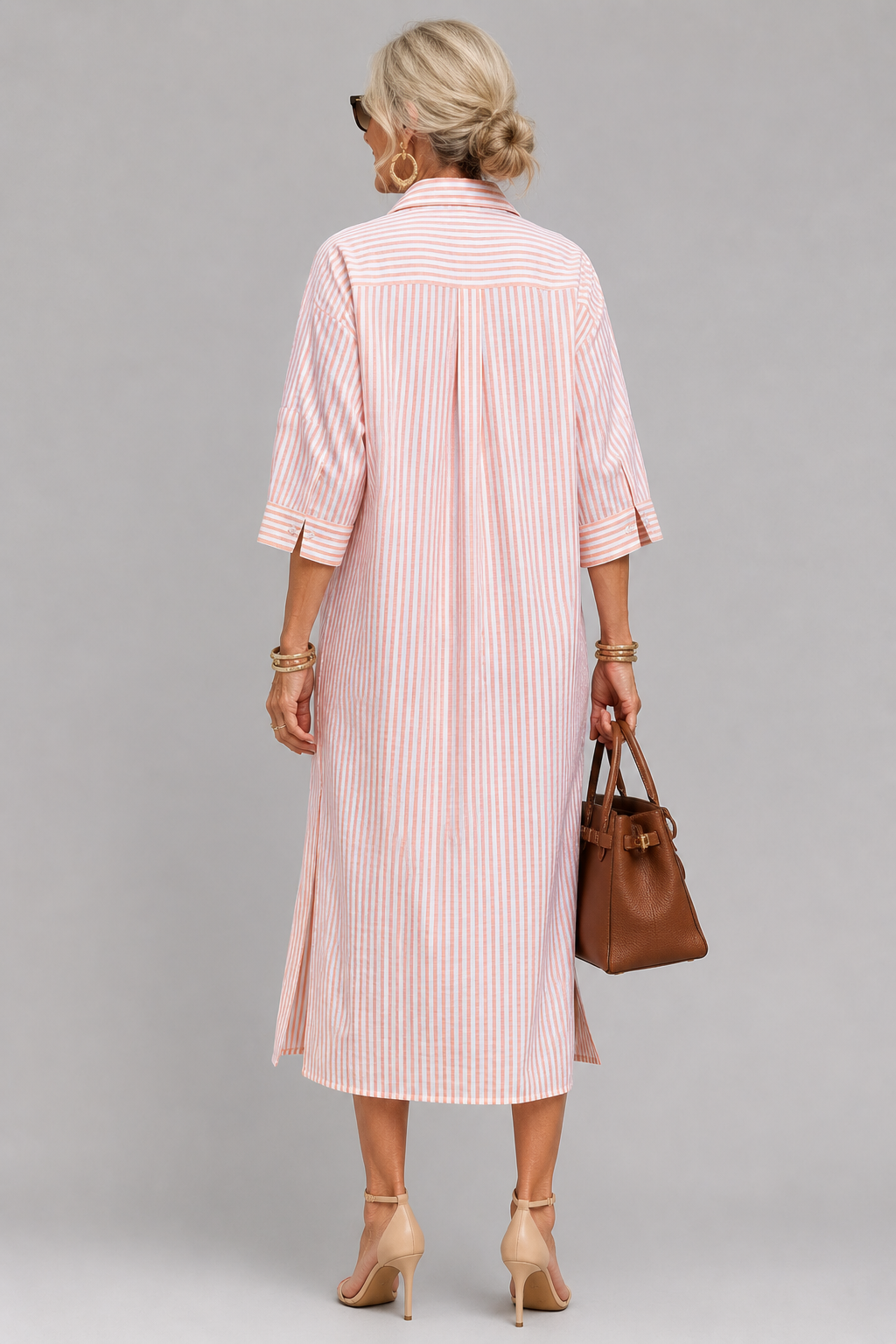 Rosabella - Vestido midi con cintura resistente a las arrugas