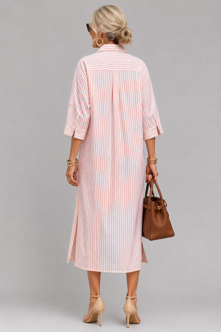 Rosabella - Vestido midi con cintura resistente a las arrugas