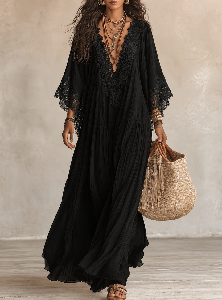 Annelis - Vestido maxi etéreo