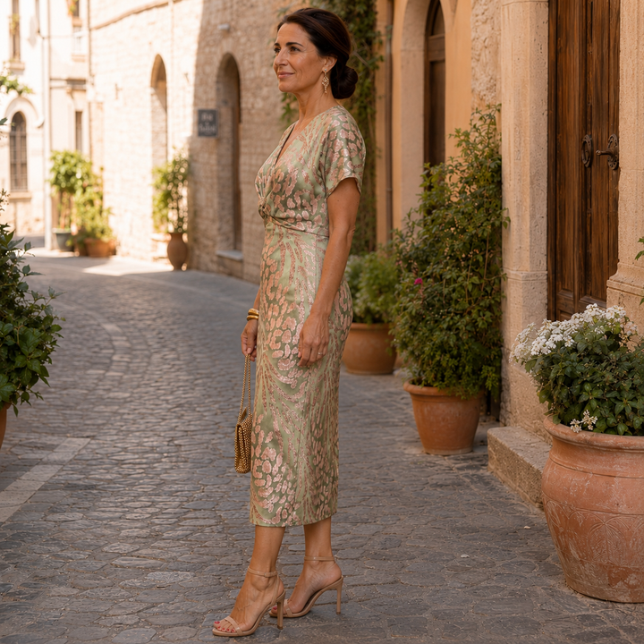 Bellisse - Vestido midi texturizado