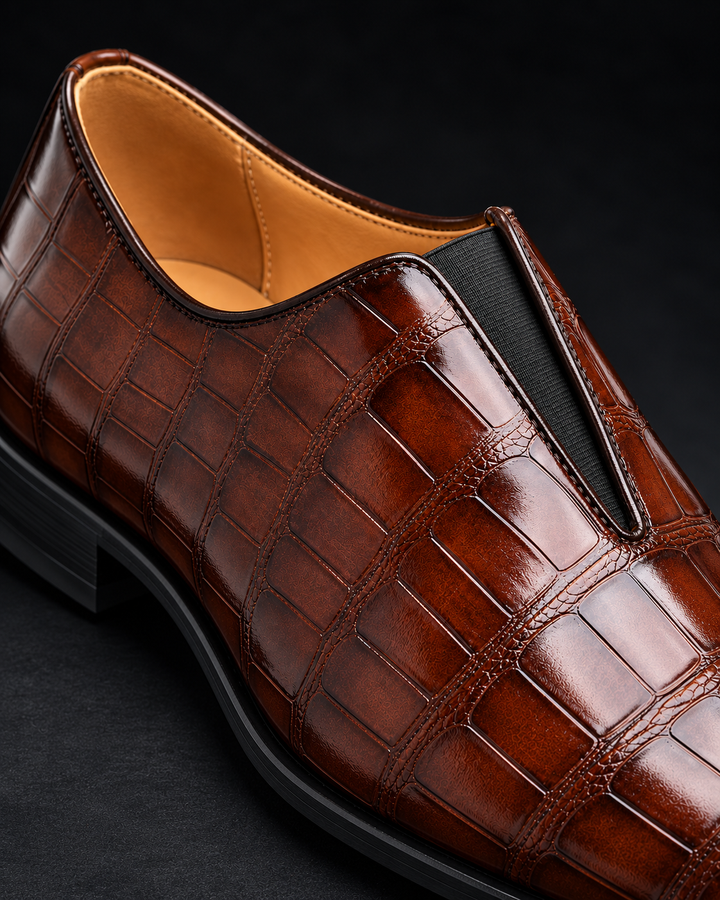 Denton - Mocasines sin cordones con efecto cocodrilo