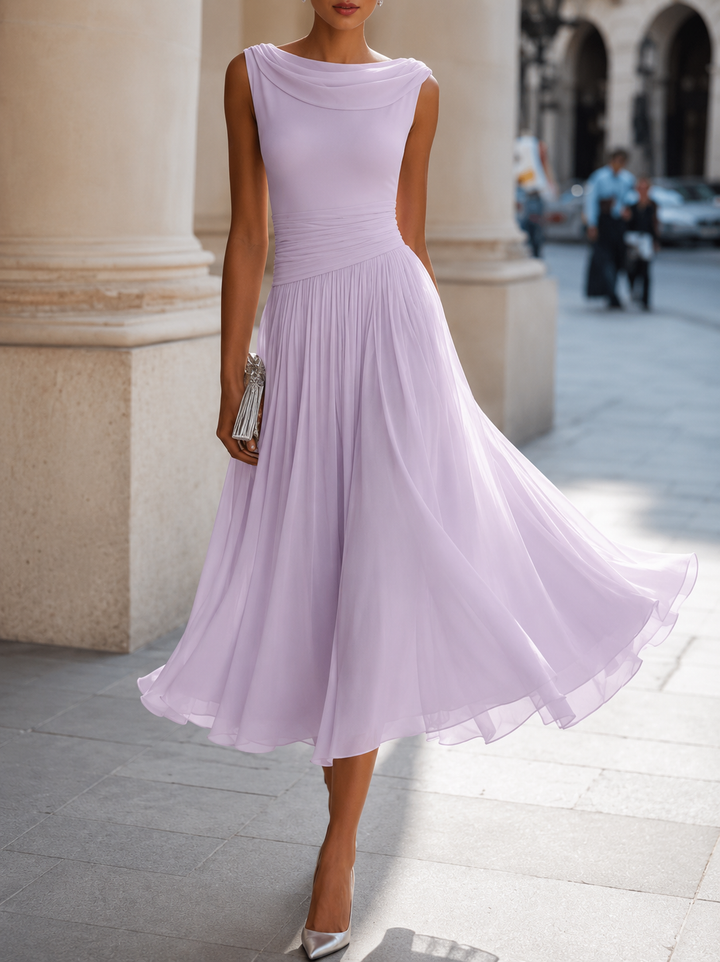 Carissa - Vestido midi drapeado elegante