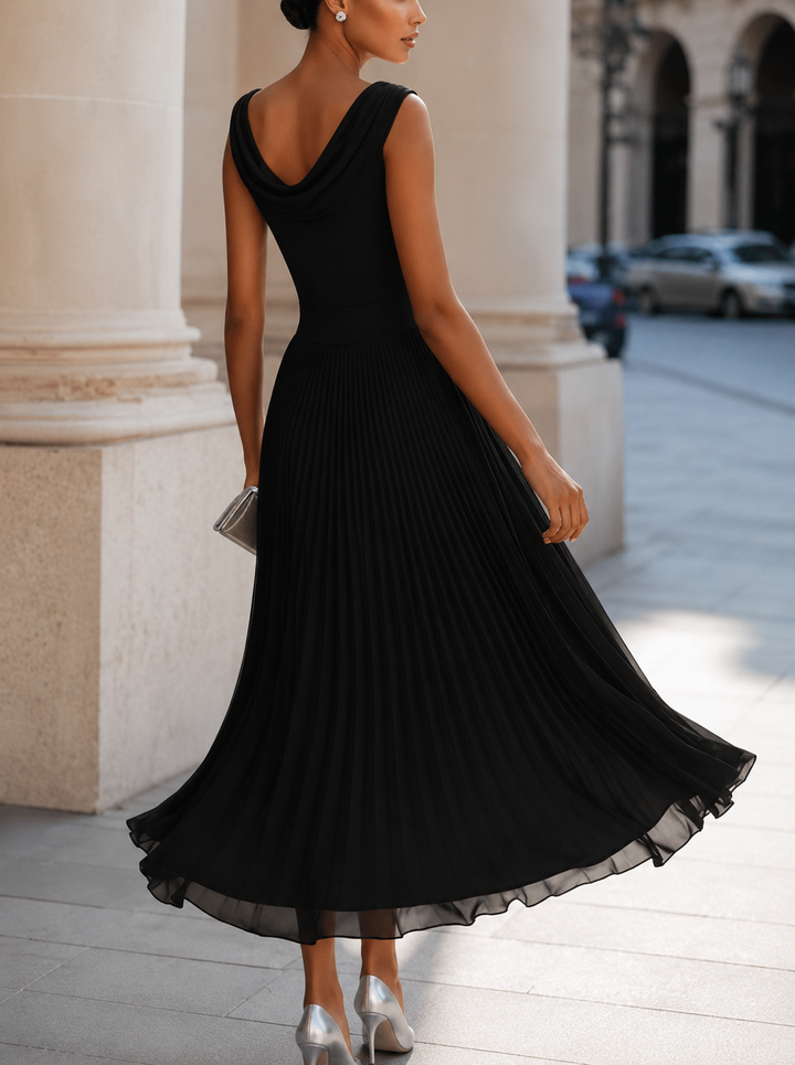 Carissa - Vestido midi drapeado elegante