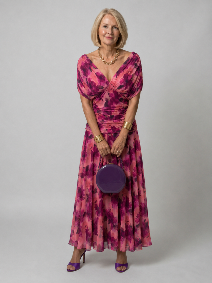 Galatea - Vestido midi ligero con hombros descubiertos
