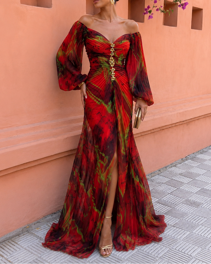 Avalora - Vestido maxi floral elegante