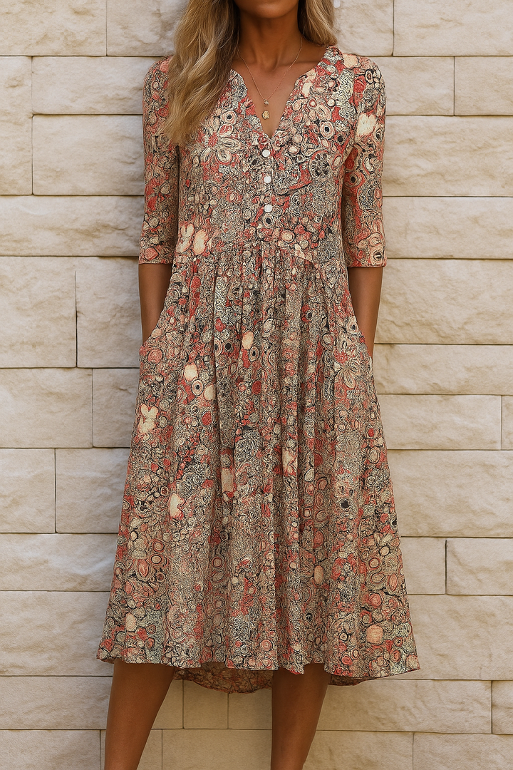 Lirenne - Vestido midi de tacto suave