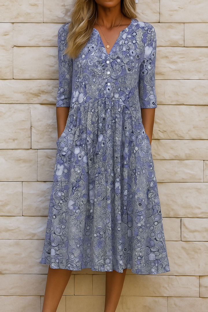 Lirenne - Vestido midi de tacto suave