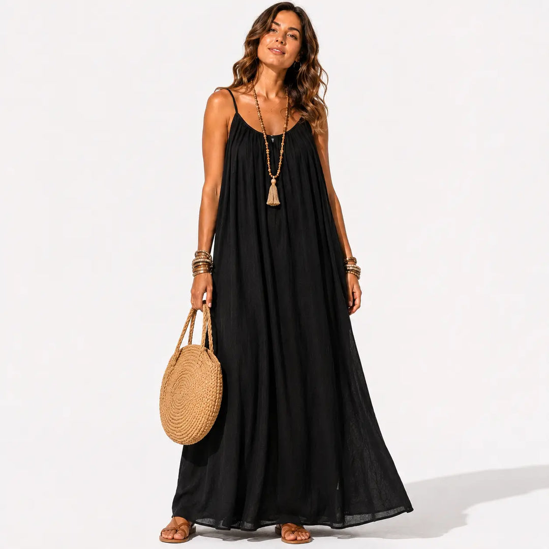 Melody - Vestido midi cruzado con escote en V y tacto suave