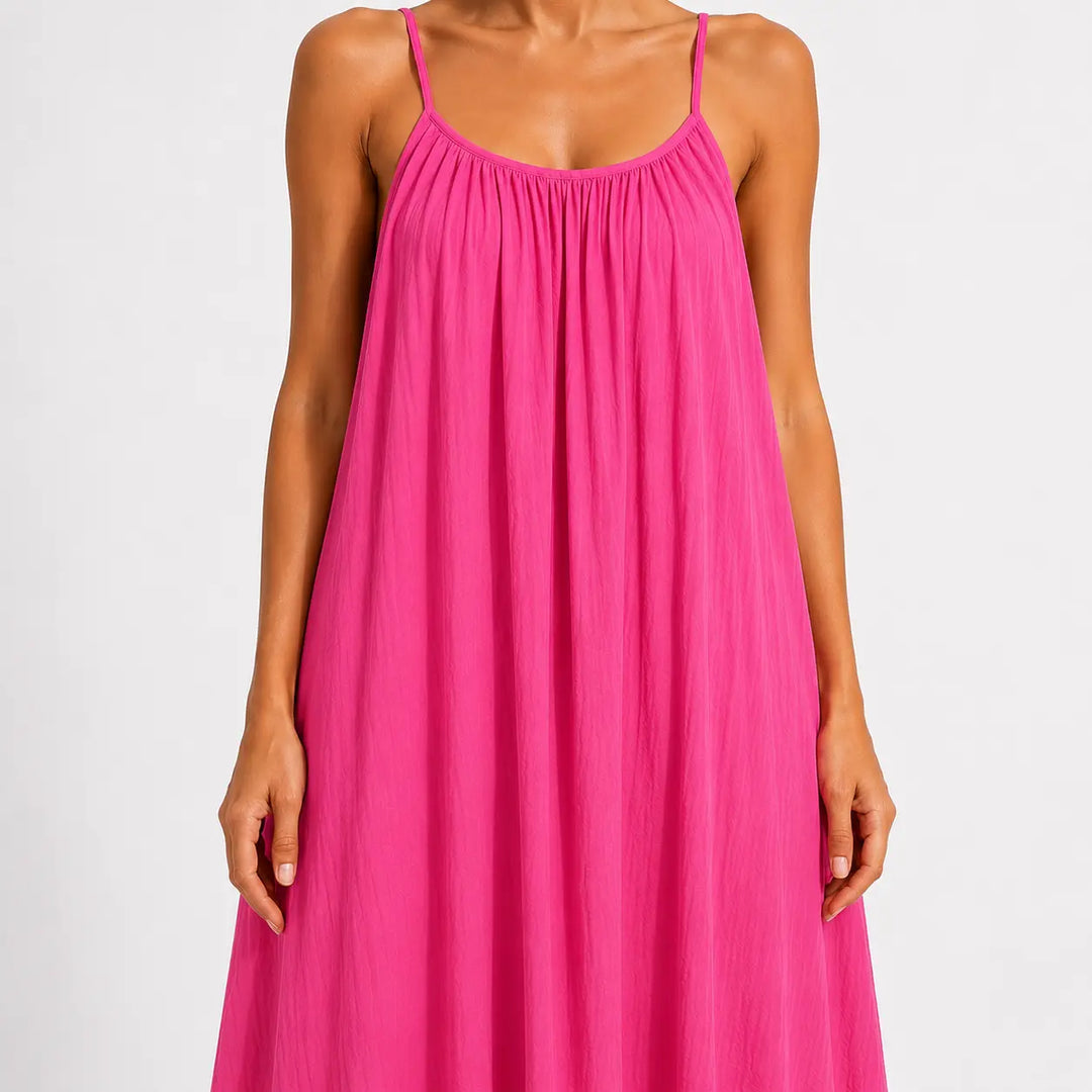 Melody - Vestido midi cruzado con escote en V y tacto suave