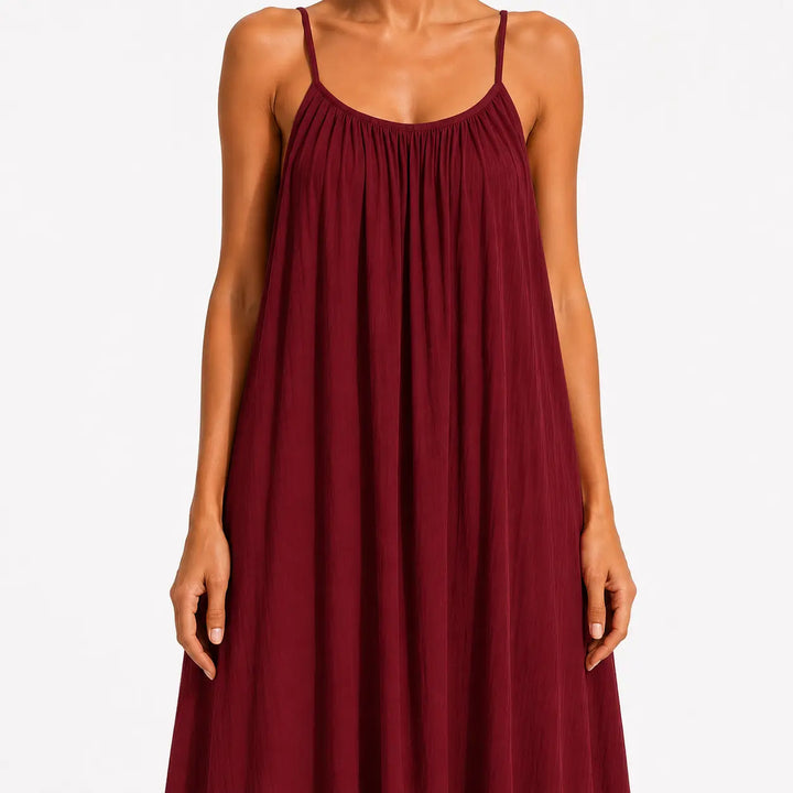 Melody - Vestido midi cruzado con escote en V y tacto suave