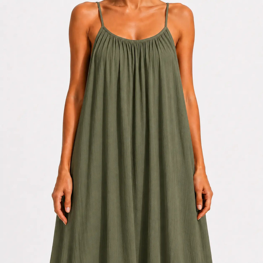 Melody - Vestido midi cruzado con escote en V y tacto suave