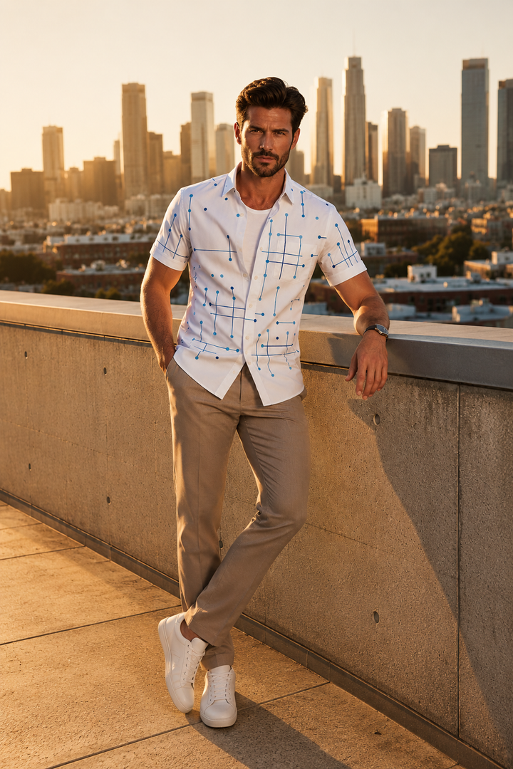 Norbridge - Camisa de playa suave al tacto para hombre