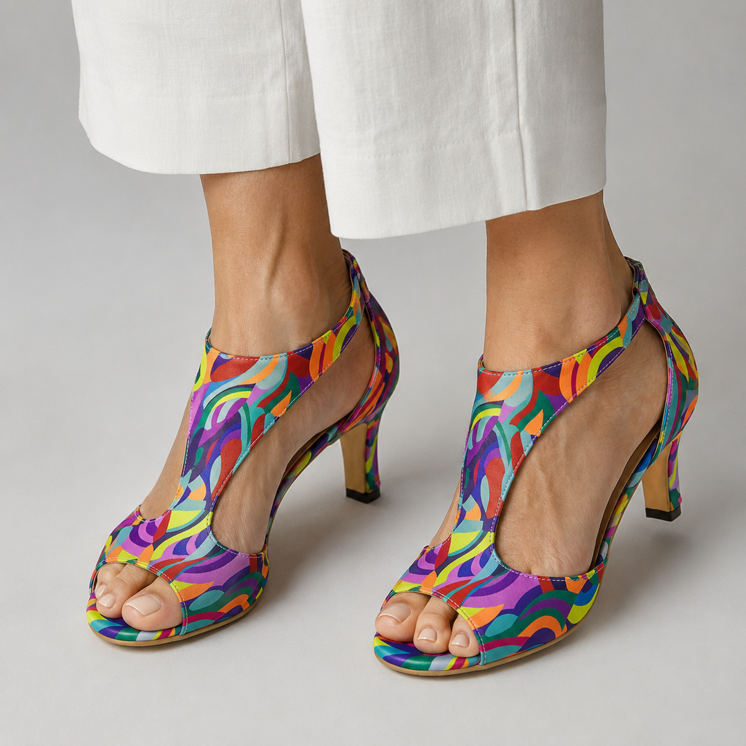 Corabelle - Sandalias elegantes de tacón con tira en T