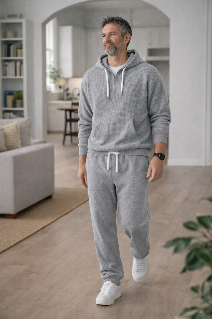 Osric - Conjunto de sudadera en tejido waffle y pantalón jogger