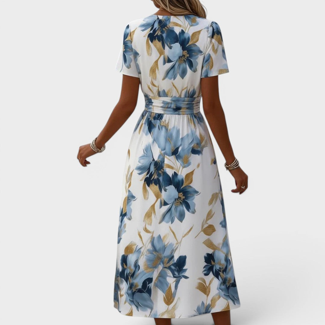 Carmen - Vestido maxi cruzado con estampado floral y tacto suave
