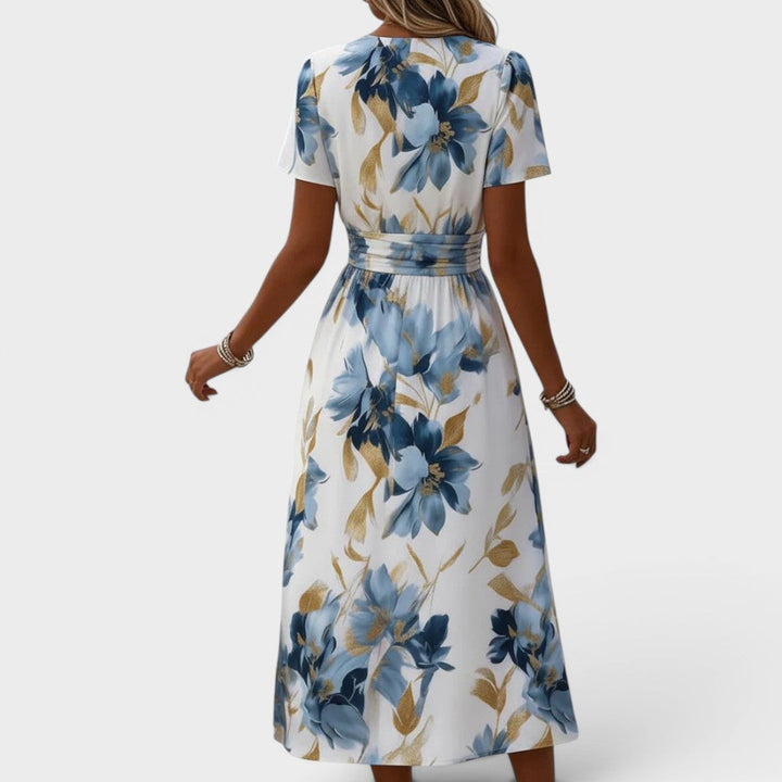 Carmen - Vestido maxi cruzado con estampado floral y tacto suave