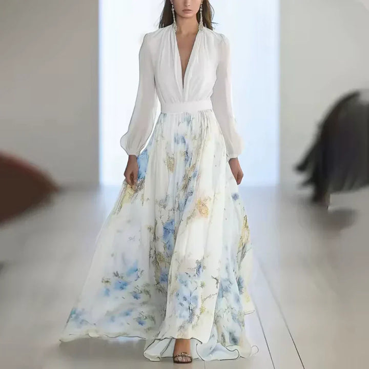 Haislin - Vestido maxi fluido floral