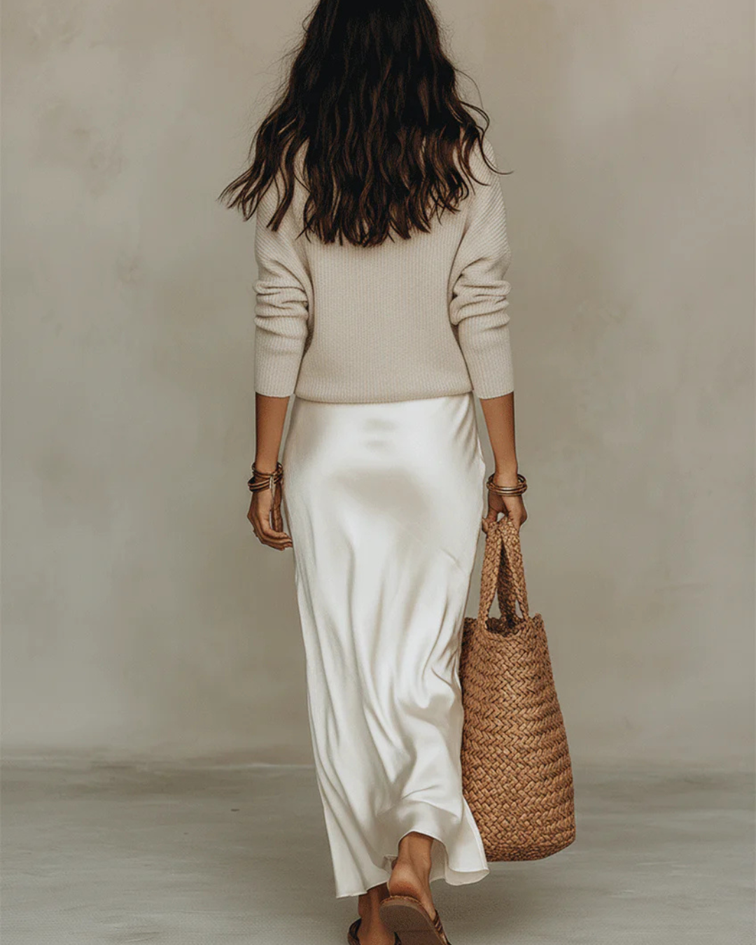 Brialynne - Conjunto de vestido midi satinado