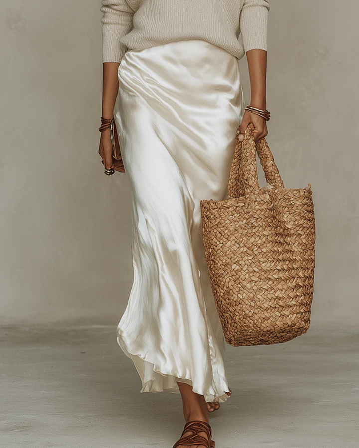 Brialynne - Conjunto de vestido midi satinado