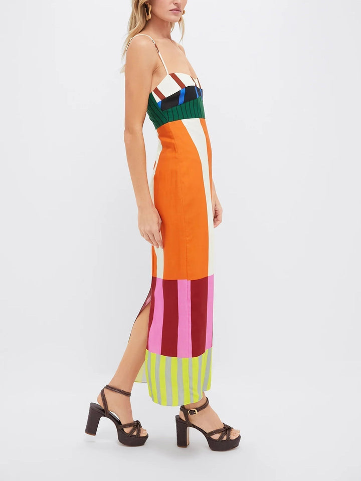 Norisse - Vestido veraniego a rayas de tacto suave
