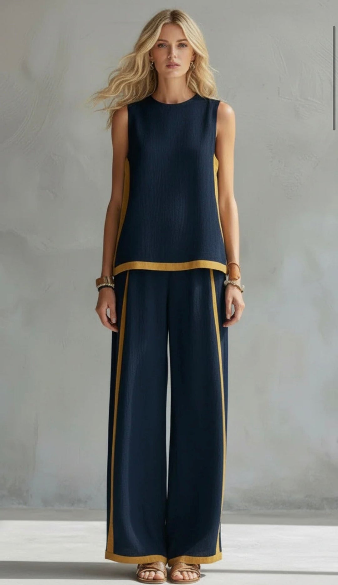 Quella - Conjunto de top y pantalón fluido