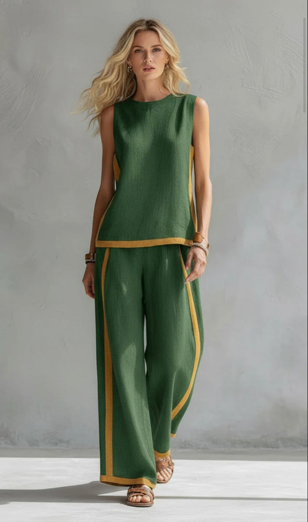Quella - Conjunto de top y pantalón fluido