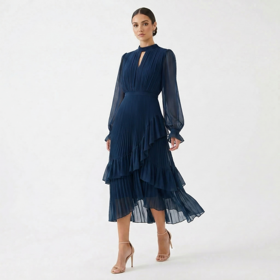 Kiana - Vestido de noche plisado y escultural