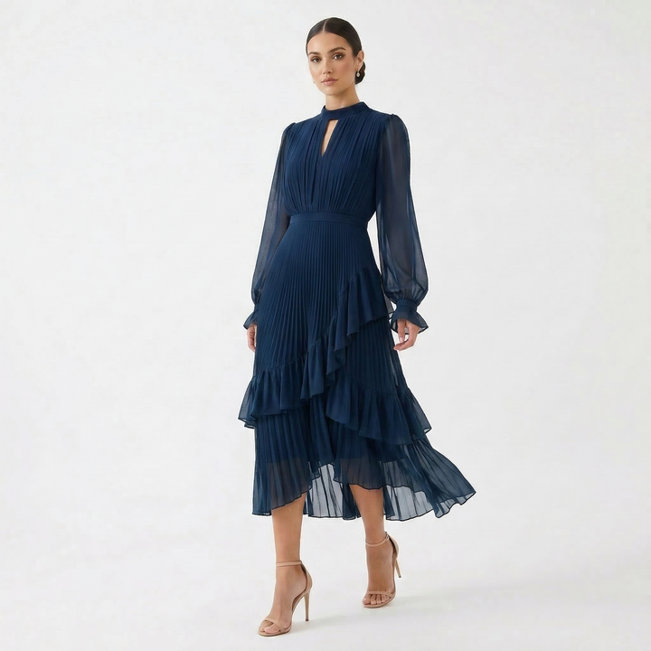 Kiana - Vestido de noche plisado y escultural