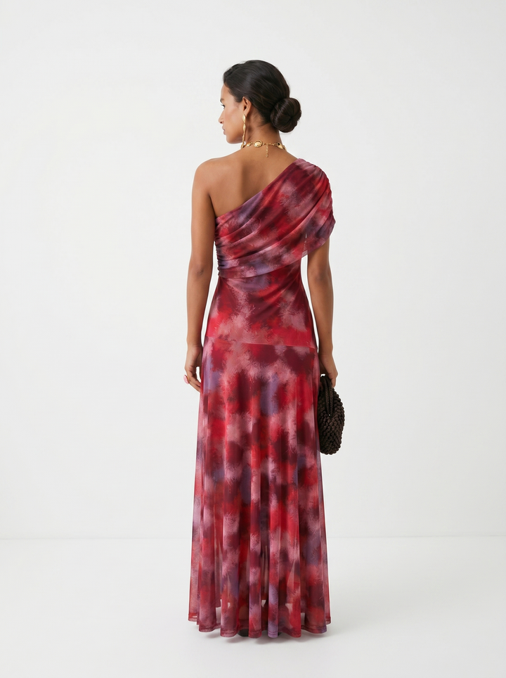 Kaida - Vestido drapeado con escote bardot