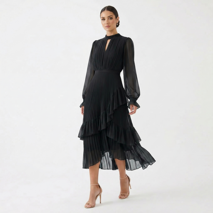 Kiana - Vestido de noche plisado y escultural