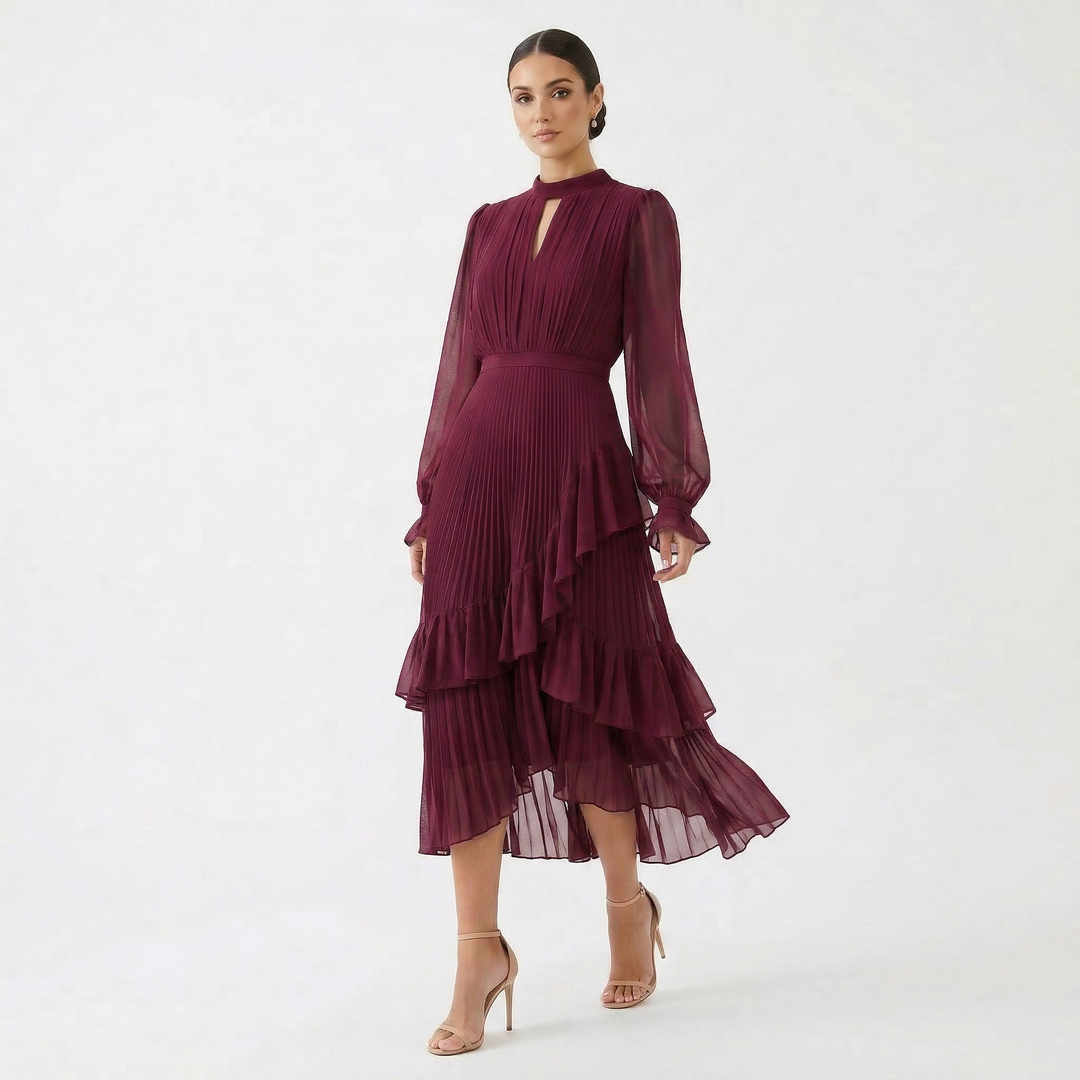 Kiana - Vestido de noche plisado y escultural