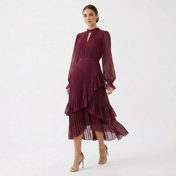 Kiana - Vestido de noche plisado y escultural