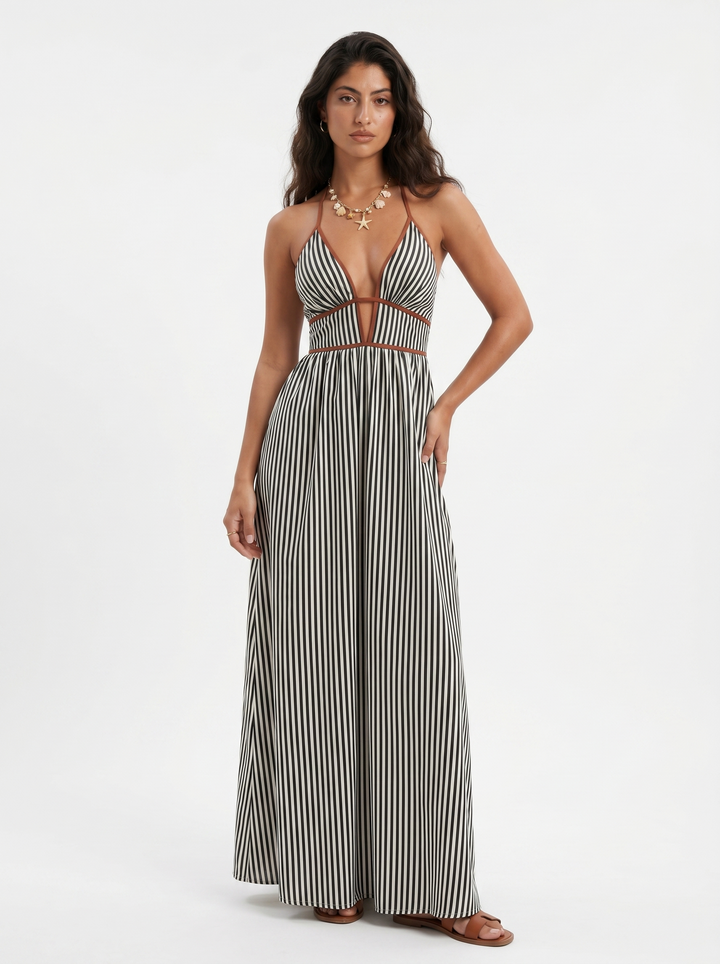 Lilliet - Maxivestido escultural con escote halter