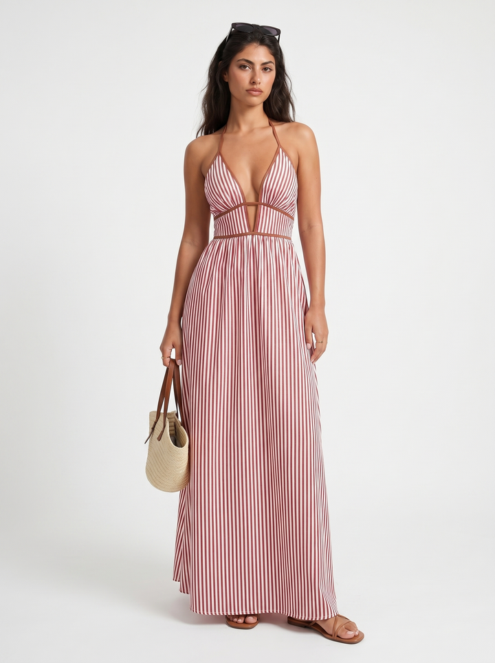Lilliet - Maxivestido escultural con escote halter