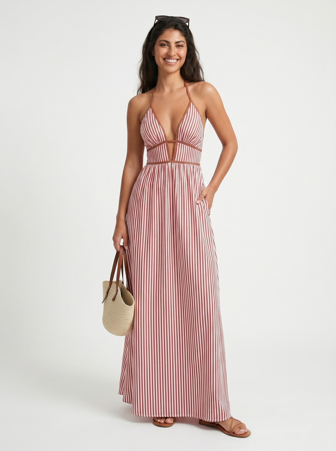 Lilliet - Maxivestido escultural con escote halter