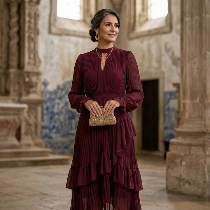 Kiana - Vestido de noche plisado y escultural
